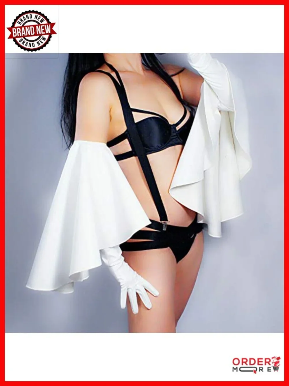 Long Ruffle Opera Gloves Touchscreen Faux Leather Evening Party Fashion Women